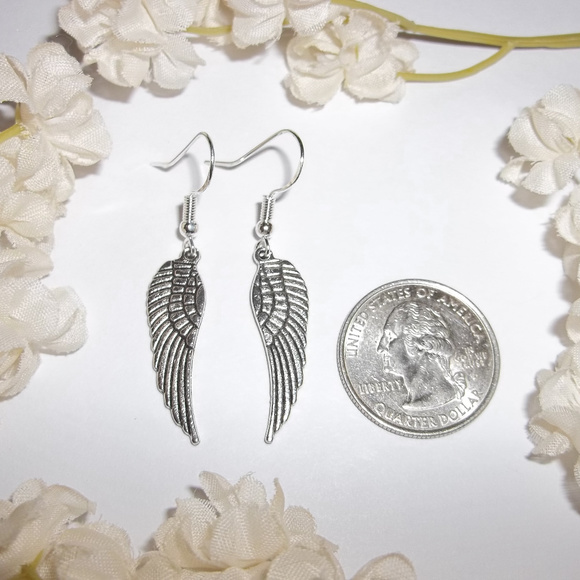 Unisex Angel Wing Earring Set Simple Modern 4552 - Picture 2 of 6
